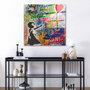 Wallity Pintura Decorativa de Vidrio Templado Multicolor 70 x 70 cm